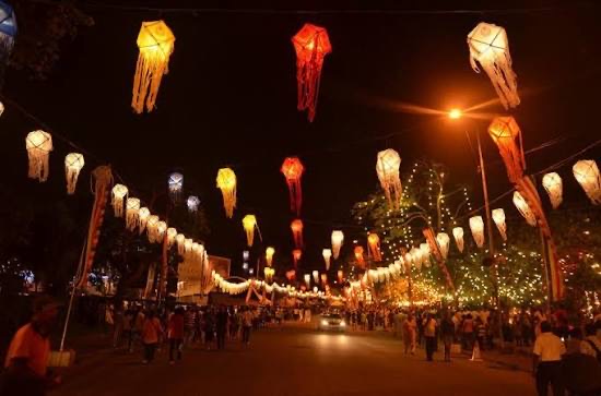 Vesak lanterns lighting up the night